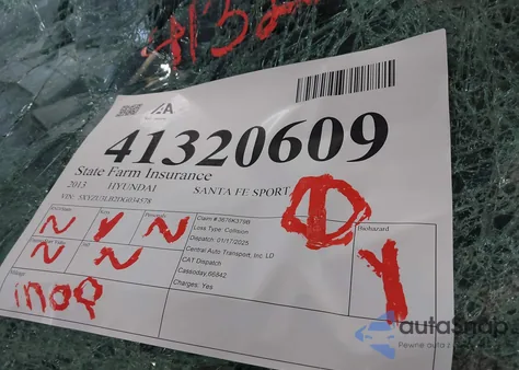 2013 Hyundai Santa Fe Sport из США, поврежденный, VIN 5XYZU3LB2DG034578